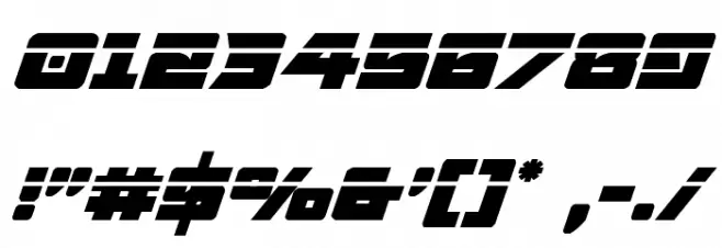 Aircruiser Laser Italic Font OTHER CHARS