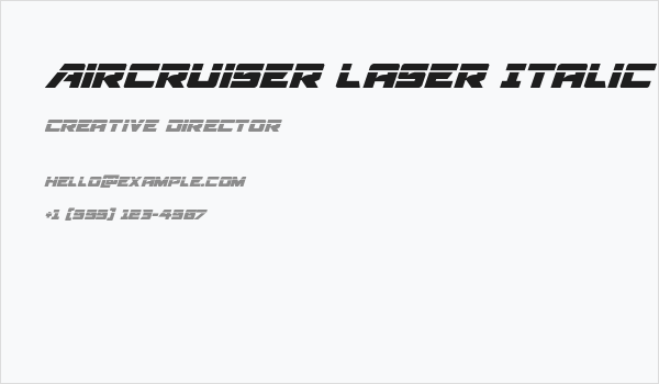 Aircruiser Laser Italic Business Card