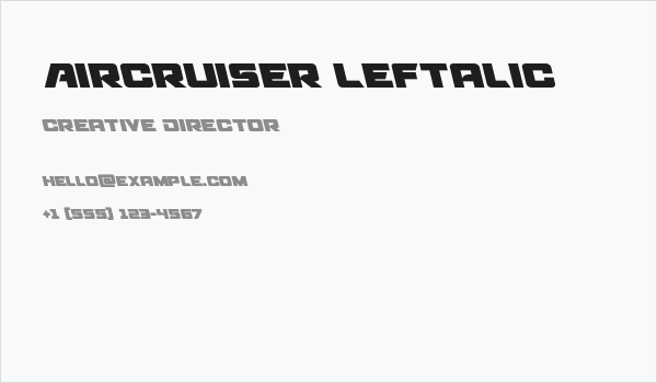 Aircruiser Leftalic Business Card