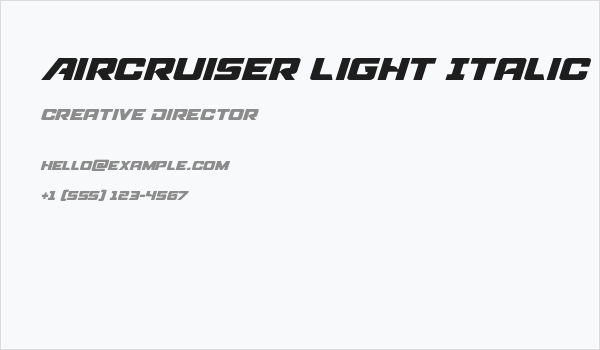 Aircruiser Light Italic Business Card