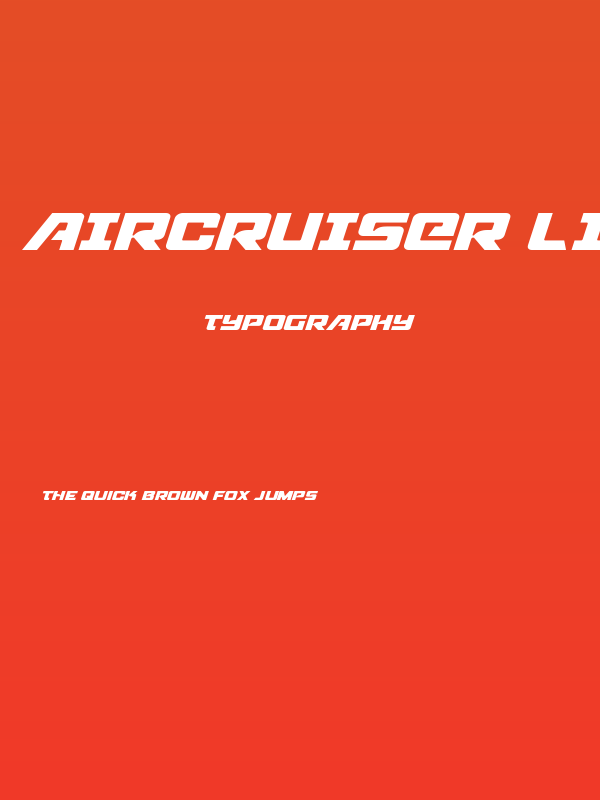 Aircruiser Light Italic Poster