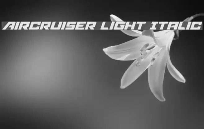 Aircruiser Light Italic Font examples