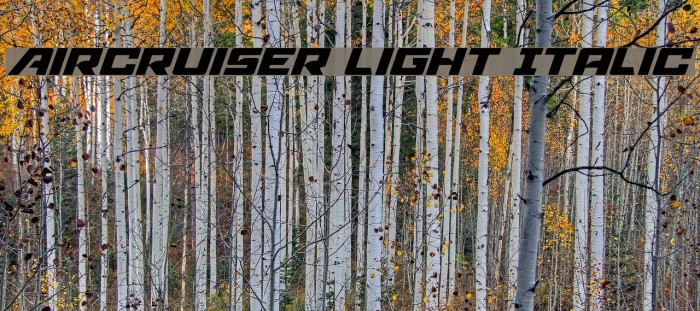 Aircruiser Light Italic Font examples