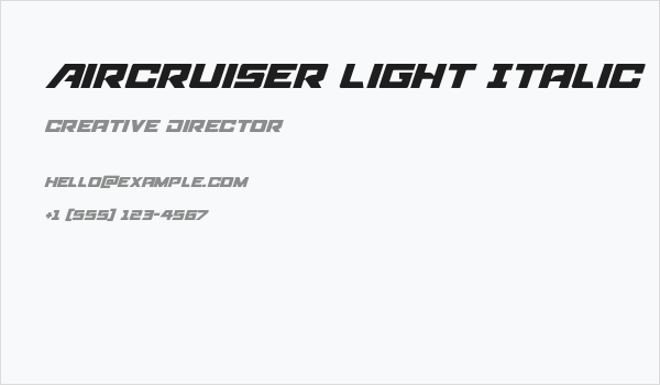 Aircruiser Light Italic Business Card