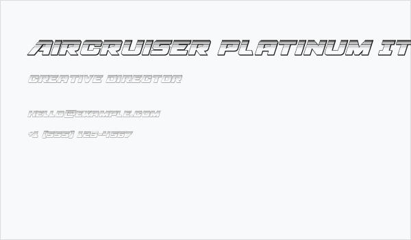 Aircruiser Platinum Italic Business Card