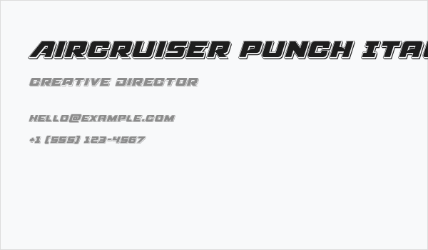 Aircruiser Punch Italic Business Card