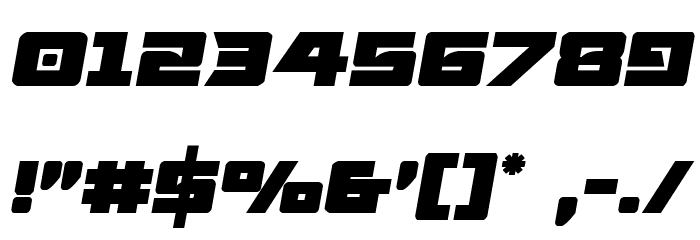 Aircruiser Semi-Italic Font OTHER CHARS
