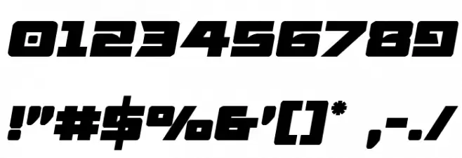 Aircruiser Semi-Italic Font OTHER CHARS