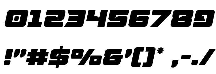 Aircruiser Semi-Italic Font OTHER CHARS