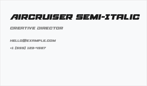 Aircruiser Semi-Italic Business Card