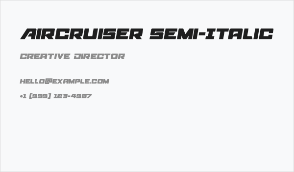 Aircruiser Semi-Italic Business Card