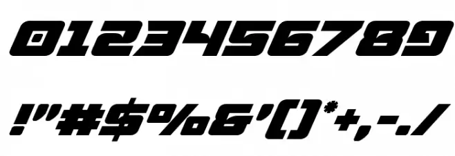 Aircruiser Super-Italic Font OTHER CHARS