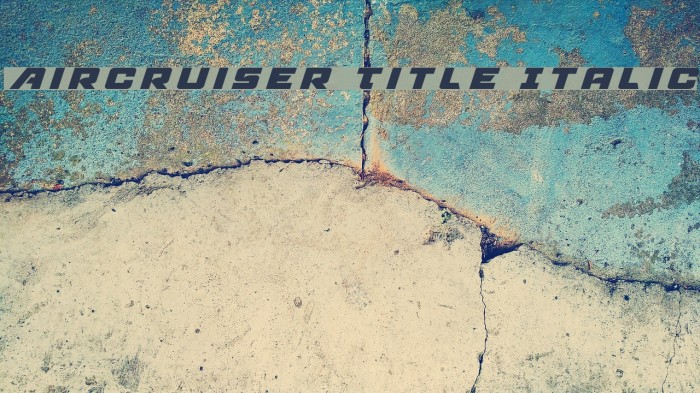 Aircruiser Title Italic Example 3