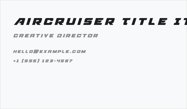 Aircruiser Title Italic Business Card