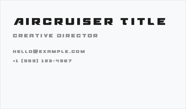 Aircruiser Title Business Card