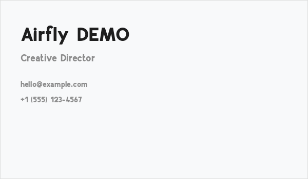 Airfly DEMO Business Card