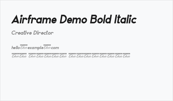 Airframe Demo Bold Italic Business Card
