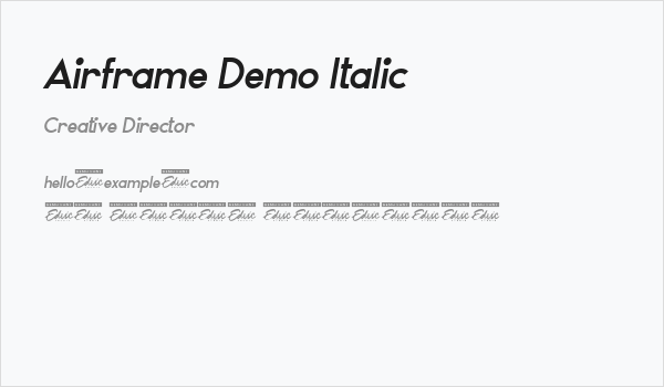 Airframe Demo Italic Business Card