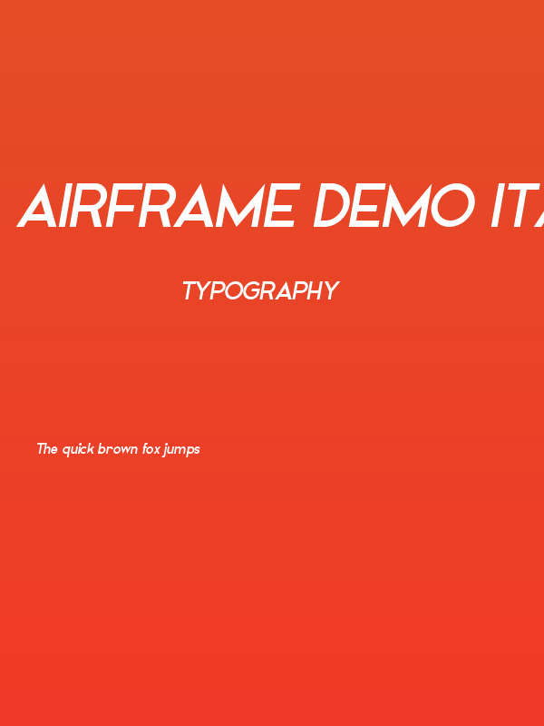 Airframe Demo Italic Poster