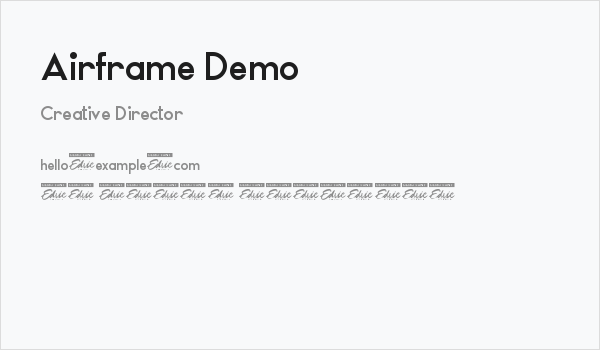 Airframe Demo Business Card