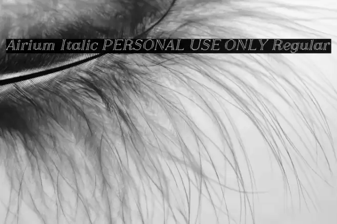 Airium Italic PERSONAL USE ONLY Regular Font examples