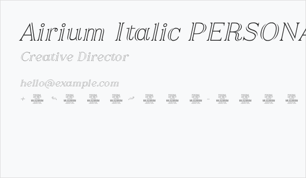 Airium Italic PERSONAL USE ONLY Regular Business Card