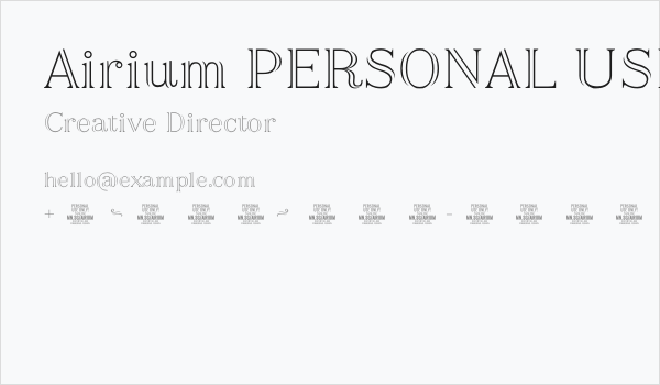 Airium PERSONAL USE ONLY Regular Business Card