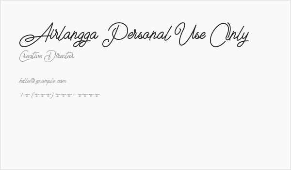 Airlangga Personal Use Only Business Card