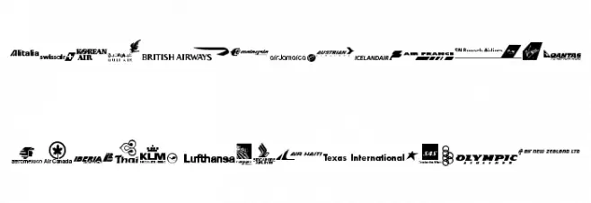 Airline Logos Past and Present Шрифта ВЕРХНИЙ