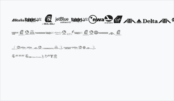 Airline Logos Past and Present Business Card