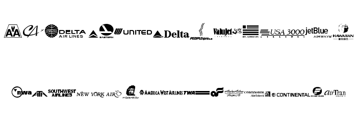 Airline Logos Past and Present Font LOWERCASE