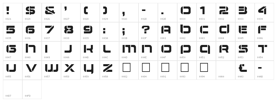 Airlock Regular Character Map