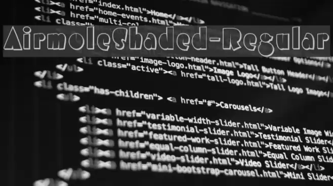 AirmoleShaded-Regular Font examples