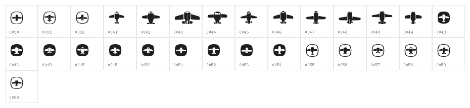 Airplanes Regular Character Map