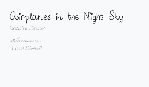 Airplanes in the Night Sky Business Card