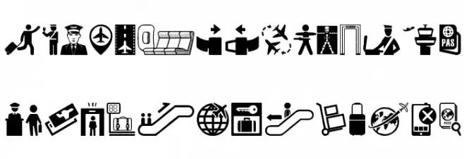 Airport Icons Fuentes MAYÚSCULAS