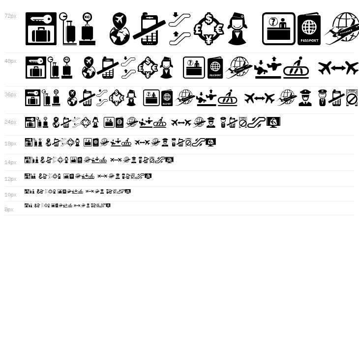 Airport Icons Waterfall