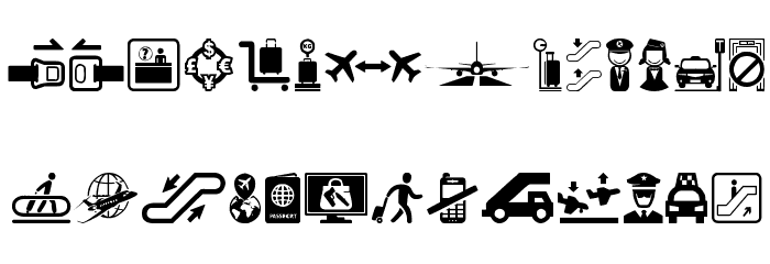 Airport Icons Font LOWERCASE