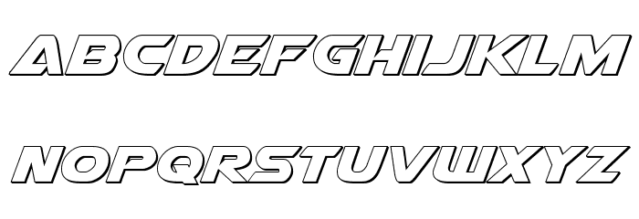 Airstrike 3D Regular Font LOWERCASE