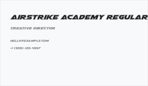 Airstrike Academy Regular Business Card