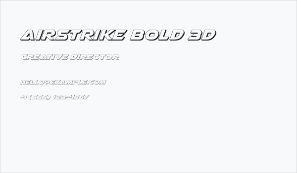 Airstrike Bold 3D Business Card
