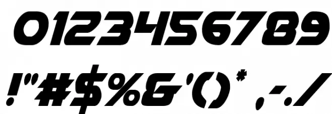 Airstrike Condensed Font OTHER CHARS
