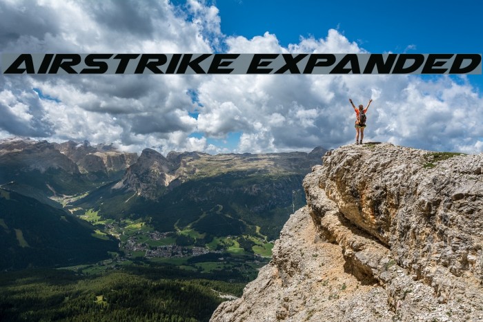 Airstrike Expanded Шрифта examples