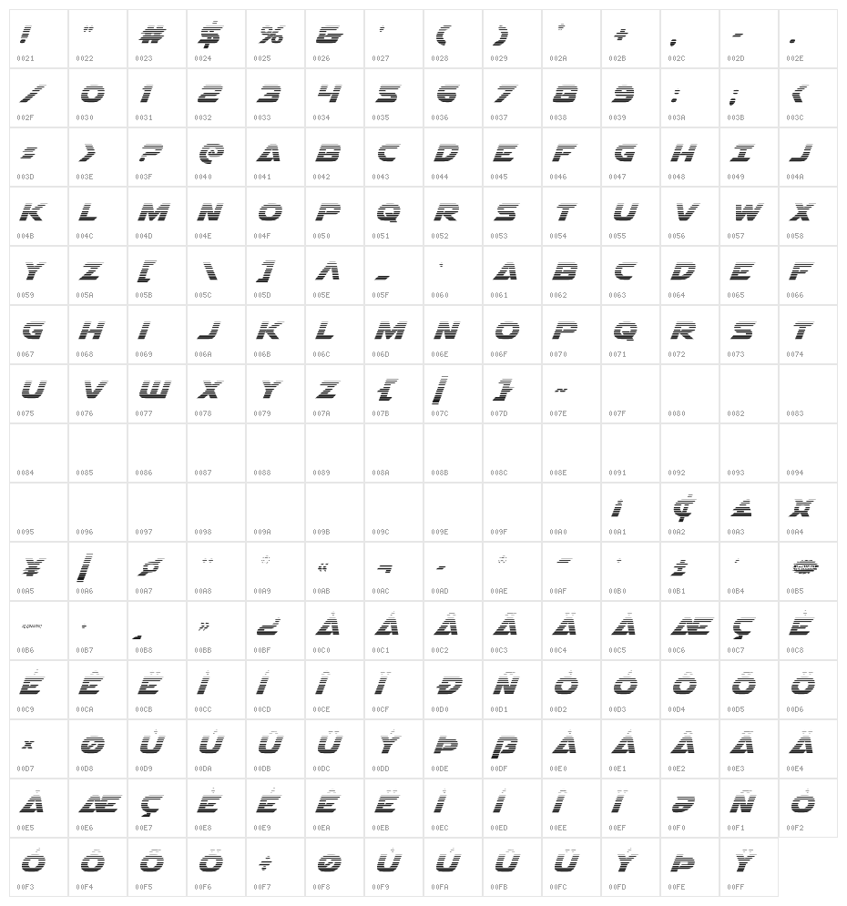 Airstrike Gradient Regular Character Map
