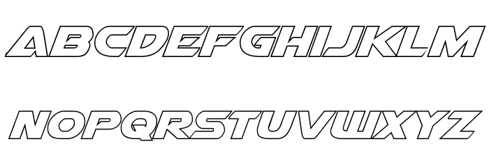 Airstrike Outline Regular Font LOWERCASE