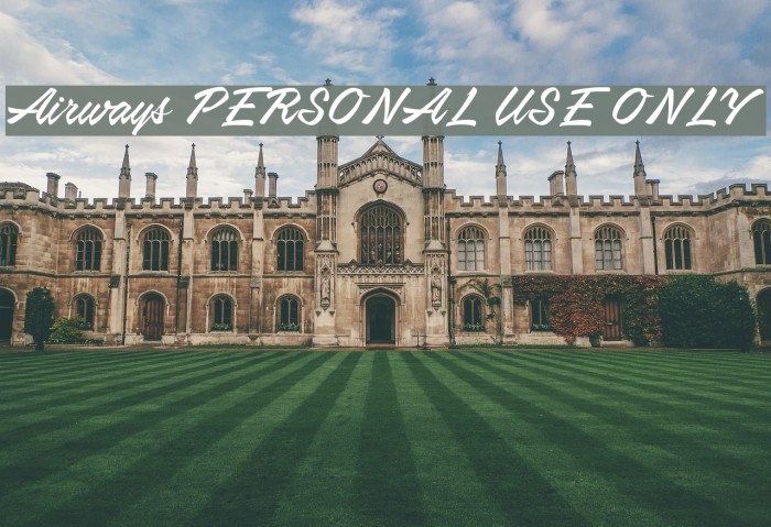 Airways PERSONAL USE ONLY フォント examples