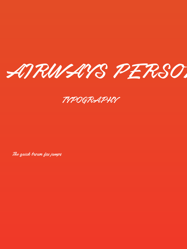 Airways PERSONAL USE ONLY Poster