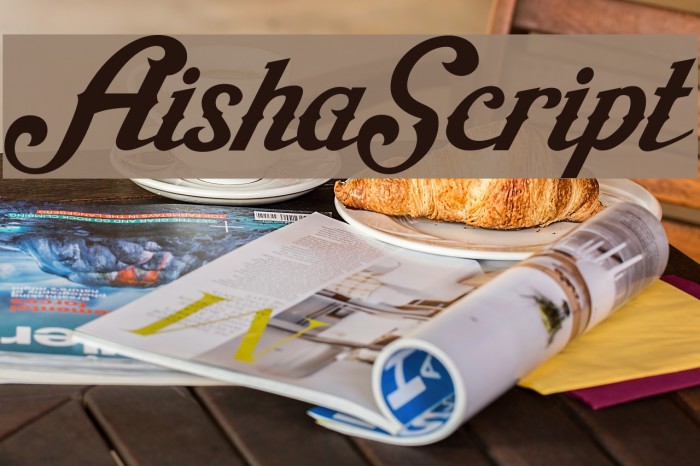 AishaScript Font examples