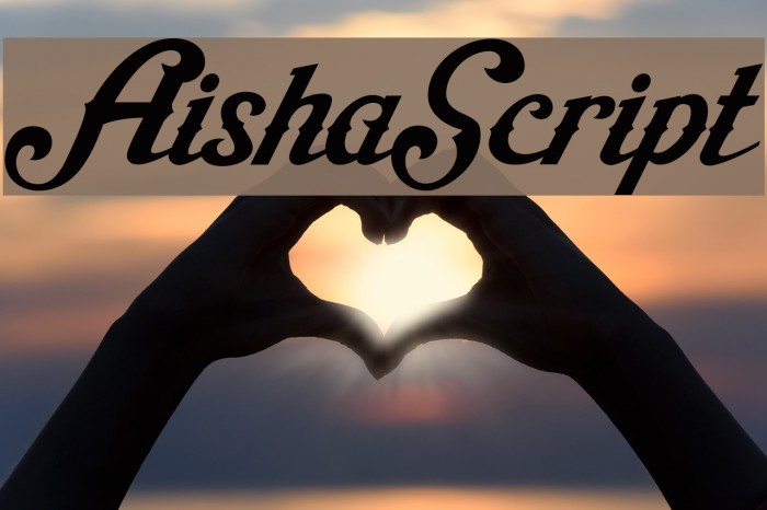 AishaScript Font examples