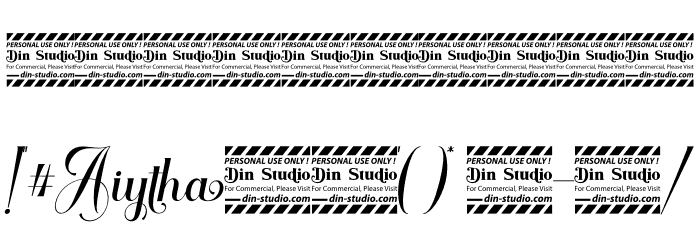 Aiytha Personal Use Font OTHER CHARS
